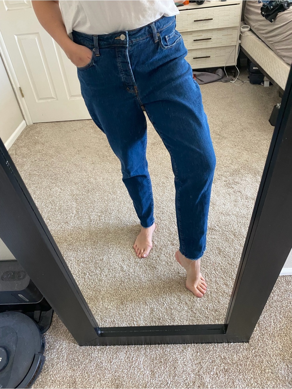 TALL Old Navy Women's Boyfriend Jeans in Dark Blue Wash TALL